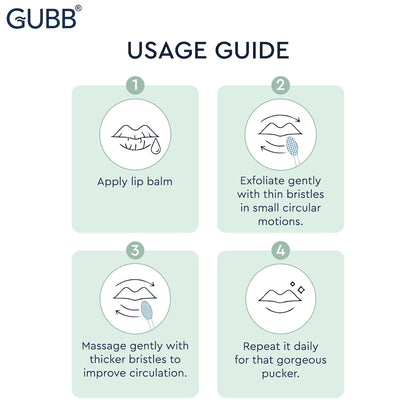 GUBB Lip Scrubber for Plump and Healthy Lips - Dual-Sided Benefits for Exfoliation and Deep Massage