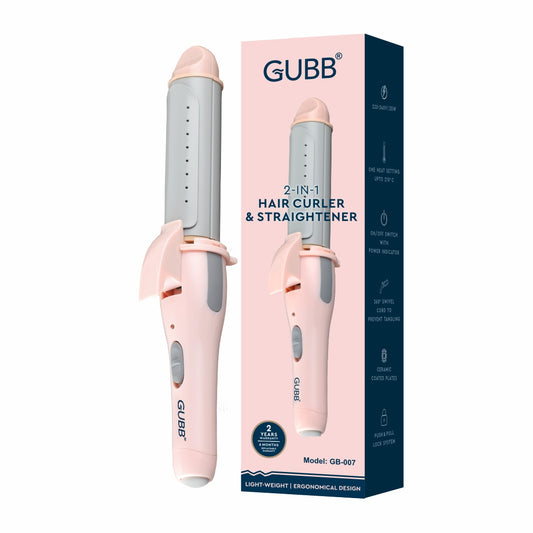 Gubb 2 In 1 Hair Curler & Straightener (GB-007)