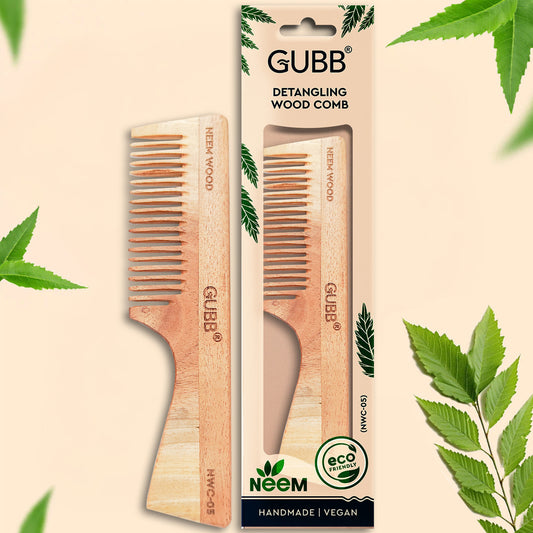 GUBB DETANGLING NEEM WOOD COMB NWC-05