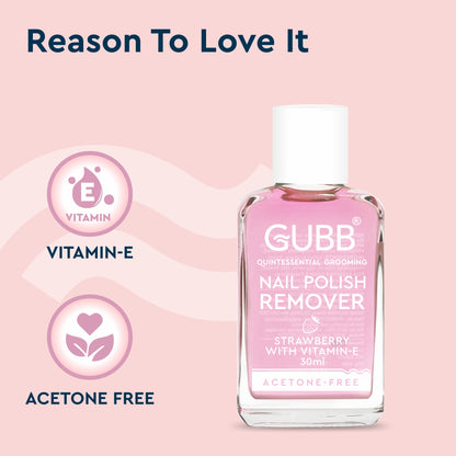 GUBB NAIL POLISH REMOVER STRAWBERRY 30 ML