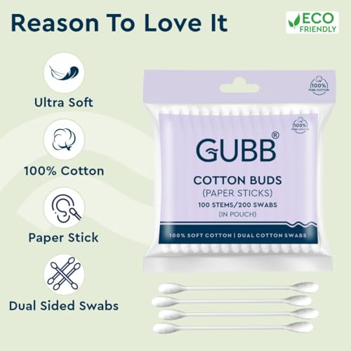 GUBB COTTON BUDS PAPER STICK IN POUCH 100S