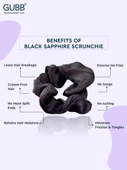 GUBB BLACK SAPPHIRE SCRUNCHIE (GB-HA-18)