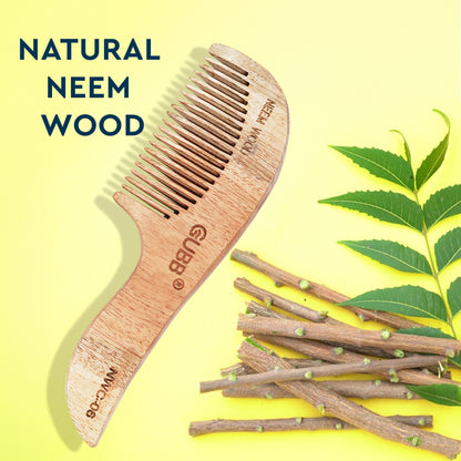 GUBB SMALL HANDLE NEEM WOOD COMB NWC-06