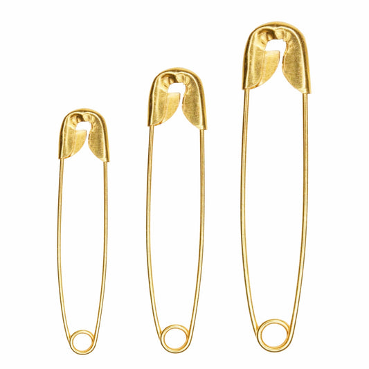 GUBB Golden Safety Pins – Assorted Sizes (Small, Medium, Large) Pack Of 24