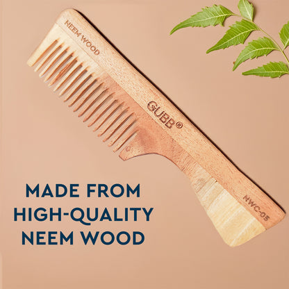 GUBB DETANGLING NEEM WOOD COMB NWC-05