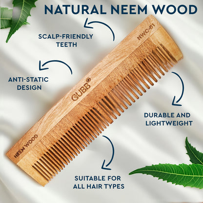 All-Purpose Neem Wood Comb - Natural