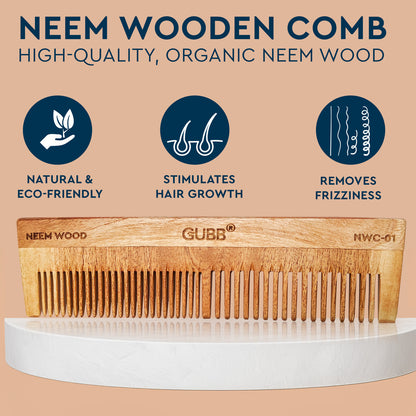 All-Purpose Neem Wood Comb - Natural