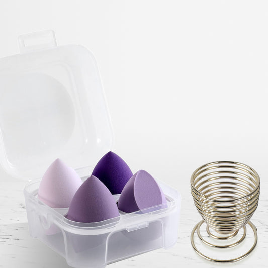 Beauty Lender Pack Of 4 (Purple) & Beauty Blender Stand