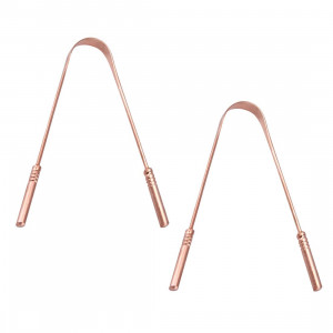Copper Tongue Cleaner With Handle, Pack of 2