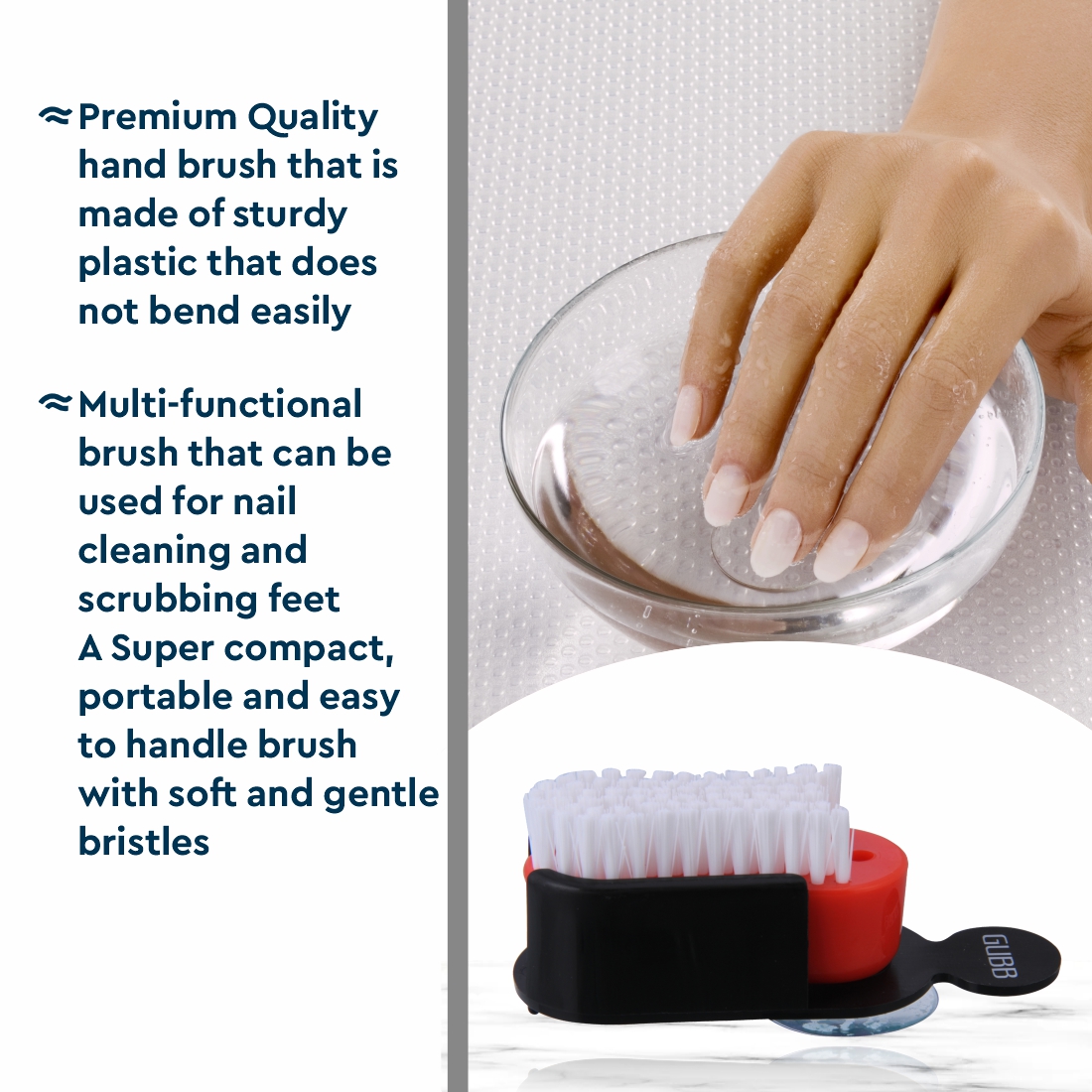 Nail Brush With Suction Holder
