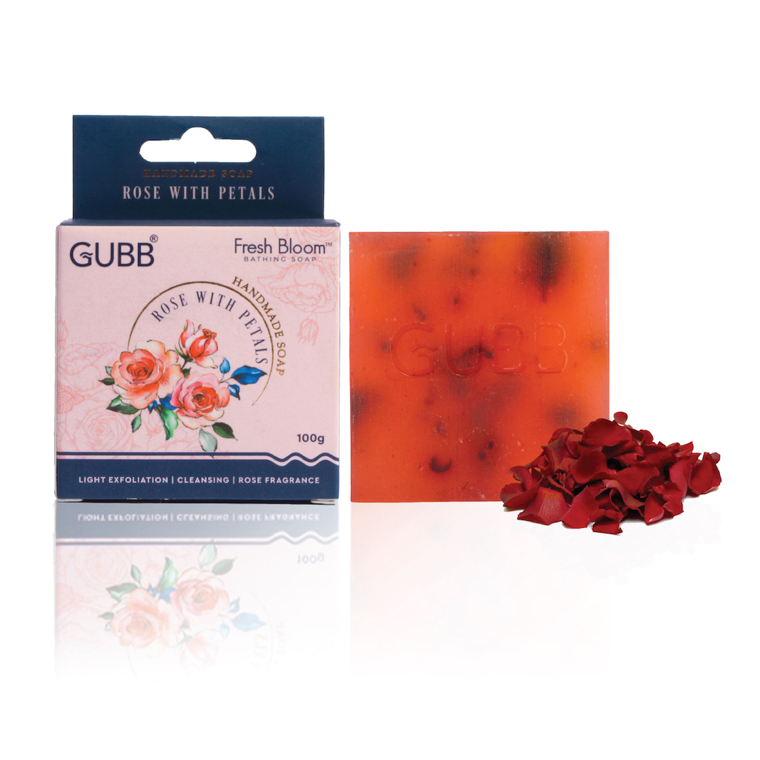 Fresh Bloom Handmade Bathing Soap With Rose & Petals - 100gm