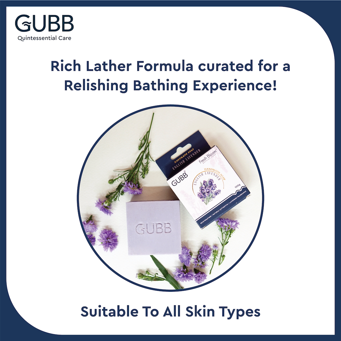 Fresh Bloom Handmade Bathing Soap With Lavender - 100gm