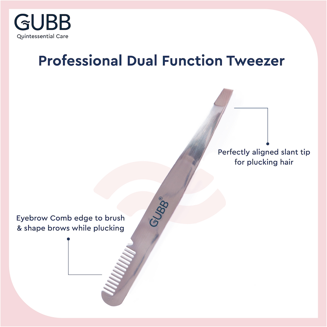 Dual Function Tweezer with Brow Comb Pack of 2