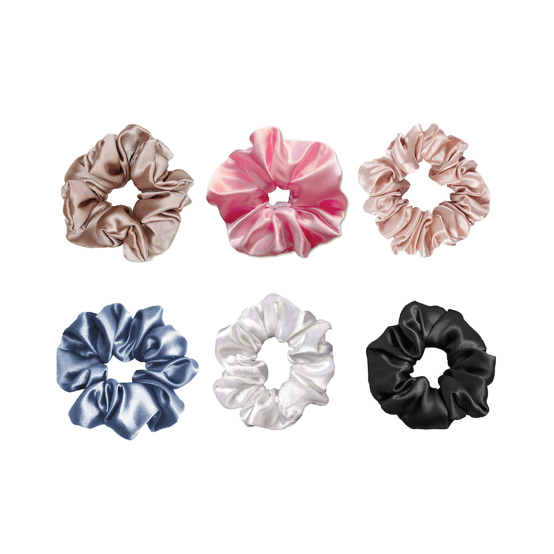Satin Scrunchies Pack of 6